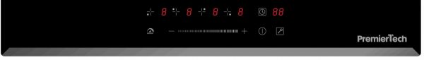 PT-PC4I PremierTech Piano Cottura a Induzione da incasso 4 Zone 60cm 7000watt Slide Touch Control Funzione Boost Led Display Vetro Front Edge