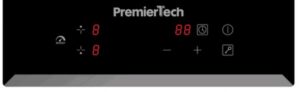 PT-PC2I PremierTech Piano Cottura Induzione 30cm 2 Fuochi da incasso Funzione Boost Touch Control Display Led Vetro Front Edge