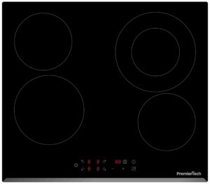 PT-PC4C PremierTech Piano Cottura 4 Fuochi Vetroceramica 60cm Elettrico da incasso Display Led Touch Control Vetro Front smussato