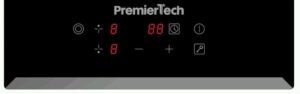 PT-PC2C PremierTech Piano Cottura Vetroceramica 30cm Elettrico 2 Fuochi Display Led Touch Control Vetro Front smussato
