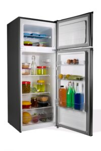 PremierTech® PT-F210S PremierTech Frigorifero Doppia Porta Silver 204 litri E 40dB con congelatore 4 **** stelle luce interna