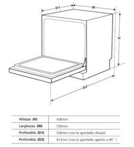 PremierTech PTLS6 Bianca Lavastoviglie 6 coperti 8 programmi libera installazione