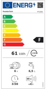 PremierTech PTLS6S Silver Lavastoviglie 6 coperti 8 programmi libera installazione
