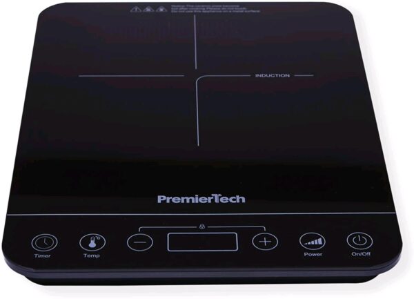PremierTech® Piastra a Induzione portatile Fornello Controlli Touch Display led 10 livelli di potenza 200>2000watt Timer 180min 4cm spessore PremierTech