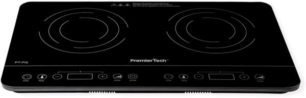 PremierTech® PT-PI2 Piastra a Induzione Doppia Fornello Controlli Touch Display led 10 livelli di potenza 200>2000watt Timer 180min ultra slim  PremierTech