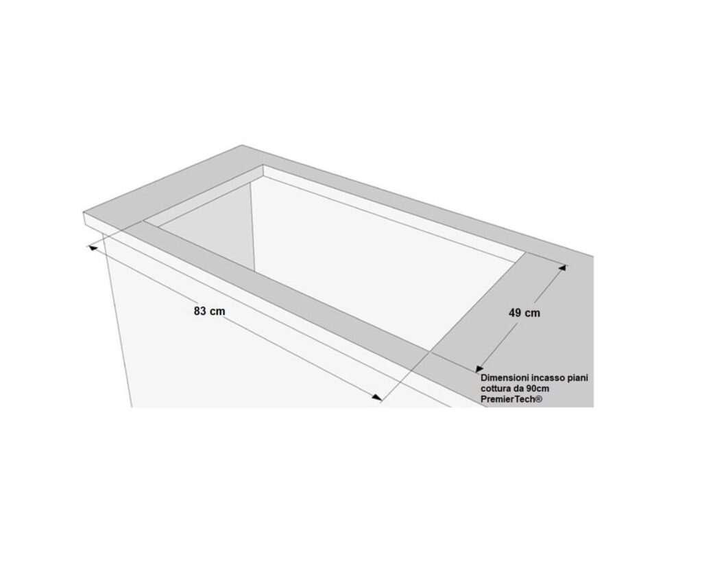 PremierTech PC906 Piano Cottura a Gas a 6 fuochi da 90 cm doppio Wok in Acciaio Inox