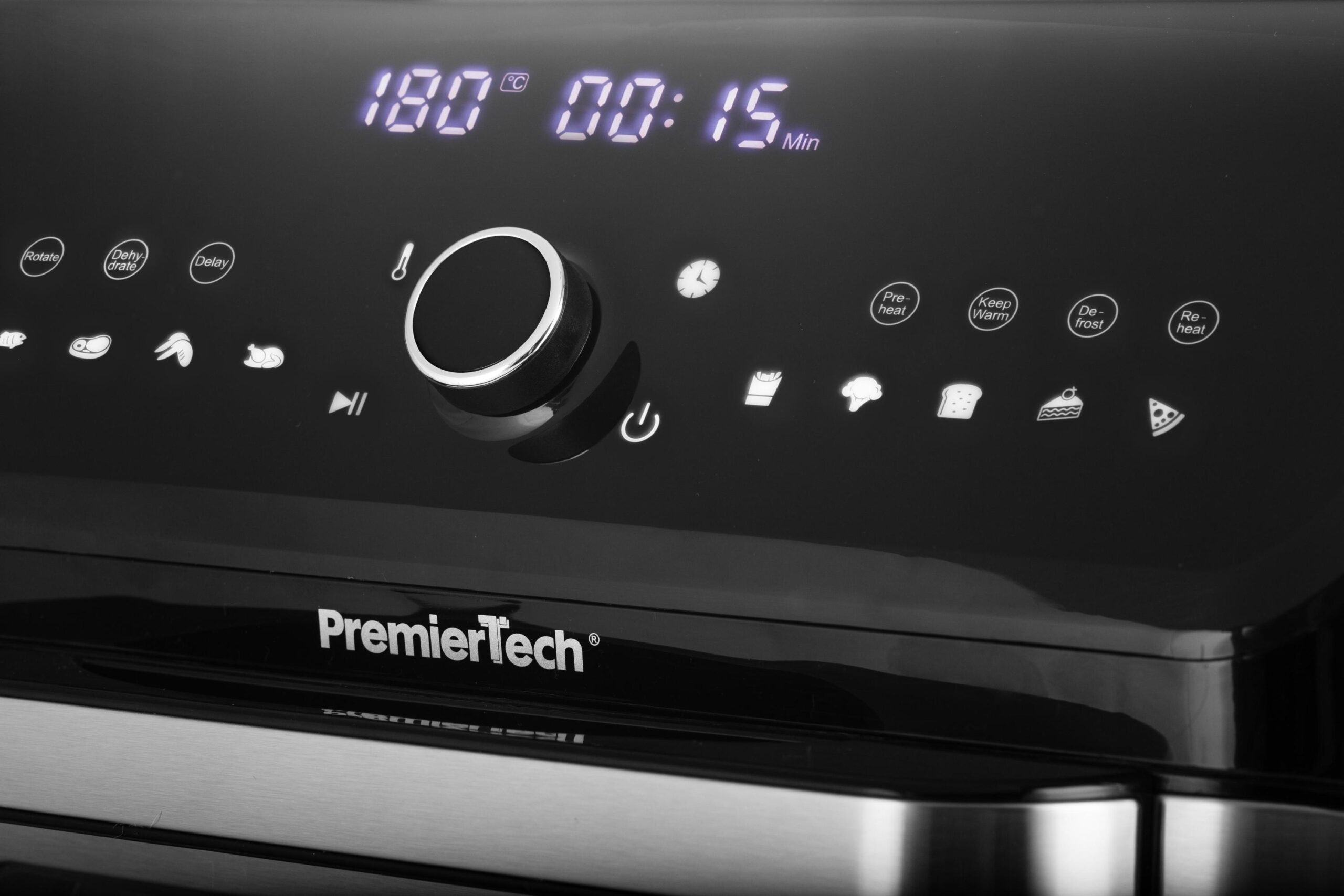 PremierTech Friggitrice ad aria da 12 Litri 10 Funzioni Touch Screen Timer Acciaio Inox - PT12LAF