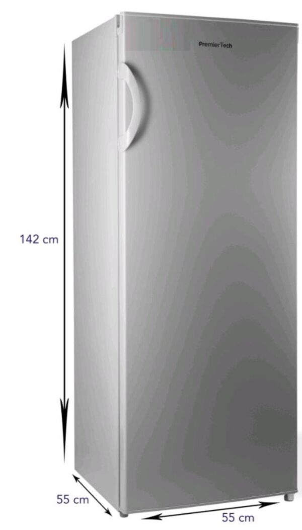 PremierTech PT-FR153S Congelatore Verticale Freezer 160 litri -24°gradi Classe E 4**** Stelle 3 Cassetti e 2 Sportelli SILVER 343398