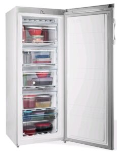 PremierTech PT-FR153S Congelatore Verticale Silver Freezer 160 litri -24°gradi Classe E 4**** Stelle 3 Cassetti e 2 Sportelli