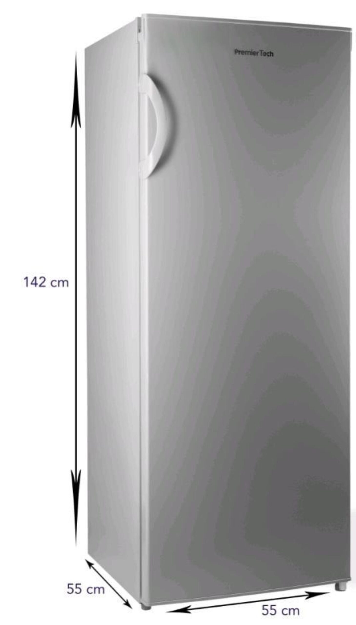 PremierTech PT-FR153S Congelatore Verticale Freezer 160 litri -24°gradi Classe E 4**** Stelle 3 Cassetti e 2 Sportelli SILVER