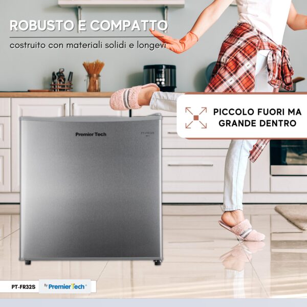 PremierTech PT-FR32S Mini Freezer Silver Congelatore verticale 31 litri -24 gradi 4 Stelle **** Classe E