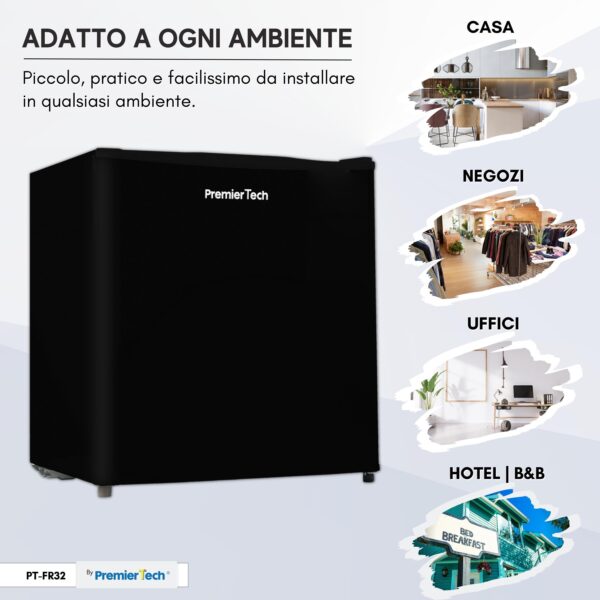 PremierTech® PremierTech PT-FR32B Mini Freezer Congelatore verticale 31 litri -24 gradi 4 Stelle **** Classe E 47 x 45 x 51cm 39dB BLACK