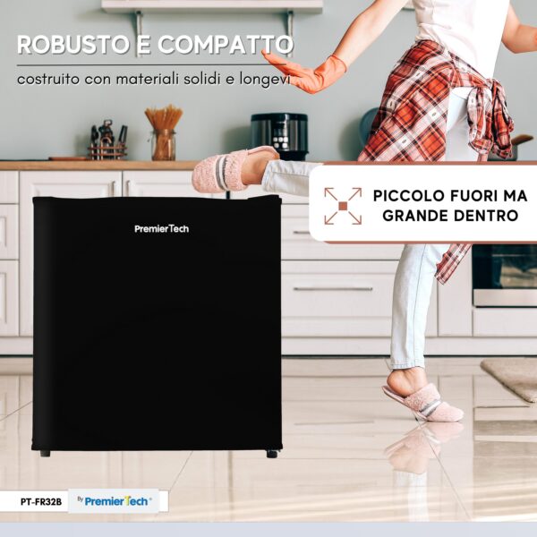 PremierTech PT-FR32B Mini Freezer Congelatore verticale 31 litri -24 gradi 4 Stelle **** Classe E 47 x 45 x 51cm 39dB BLACK