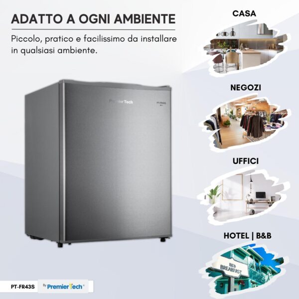 PremierTech® PremierTech PT-FR43S Mini Freezer Piccolo Congelatore 42 litri Classe E Silver