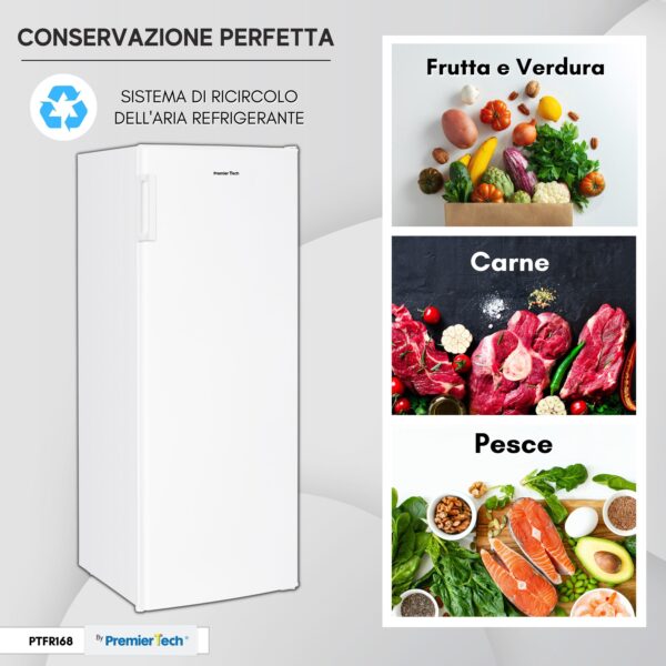PremierTech PTFR168 Congelatore Verticale Freezer da 168 litri 4 Stelle **** Classe E