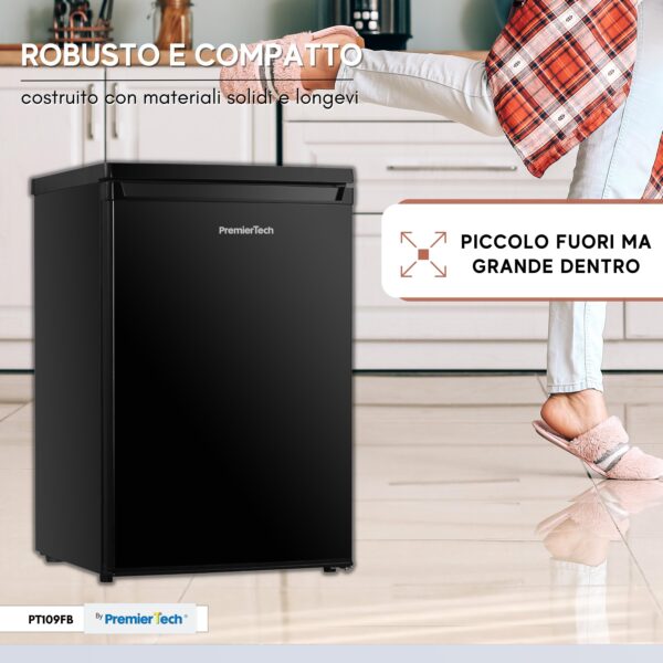 PremierTech Frigorifero 109 litri 40dB Frigorifero per Ufficio Hotel B&B Stanze Classe E Nero PT109FB