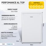 PremierTech PT109F Mini Frigorifero 109 litri 40dB Frigorifero per Ufficio Hotel B&B Stanze Classe E bianco