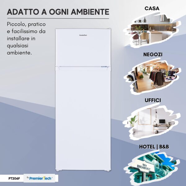 Frigorifero 206 litri Doppia Porta con Congelatore Bianco - Classe E PT206F PremierTech