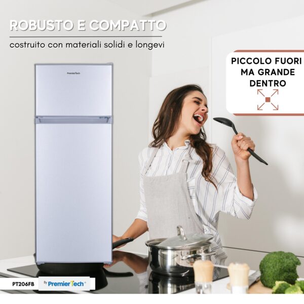 PT206FS PremierTech Frigorifero doppia porta con congelatore silver