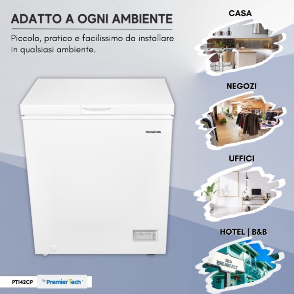 PremierTech PT142CP Congelatore a Pozzetto da 142 Litri 4 Stelle **** Classe Energetica E