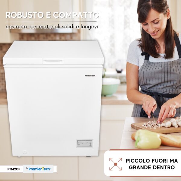 PremierTech PT142CP Congelatore a Pozzetto da 142 Litri 4 Stelle **** Classe Energetica E