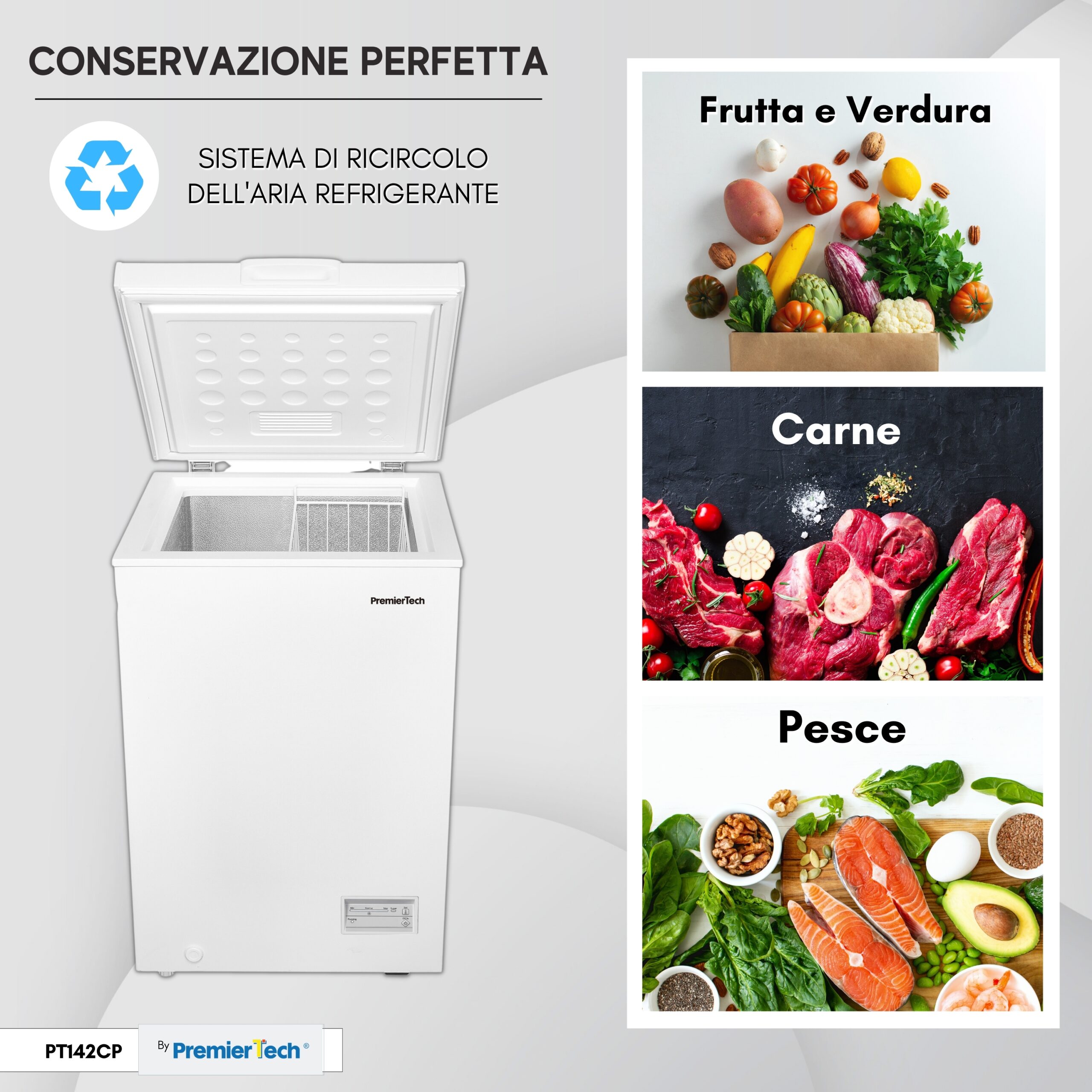 Congelatore a Pozzo Pozzetto 98 litri PremierTech PT98CP