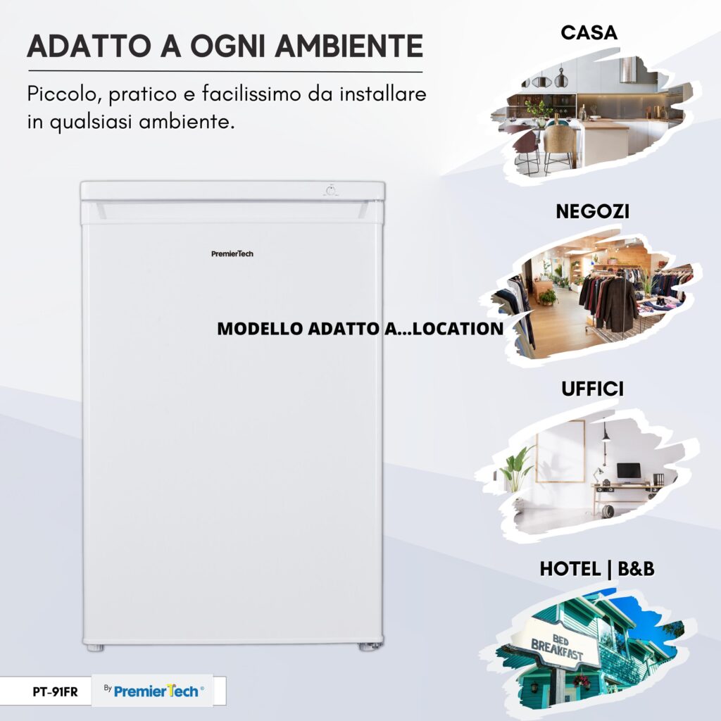 Premiertech PT91FR Congelatore Freezer verticale 91 litri Classe E sottotavolo