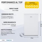 Premiertech PT91FR Congelatore Freezer verticale 91 litri Classe E sottotavolo