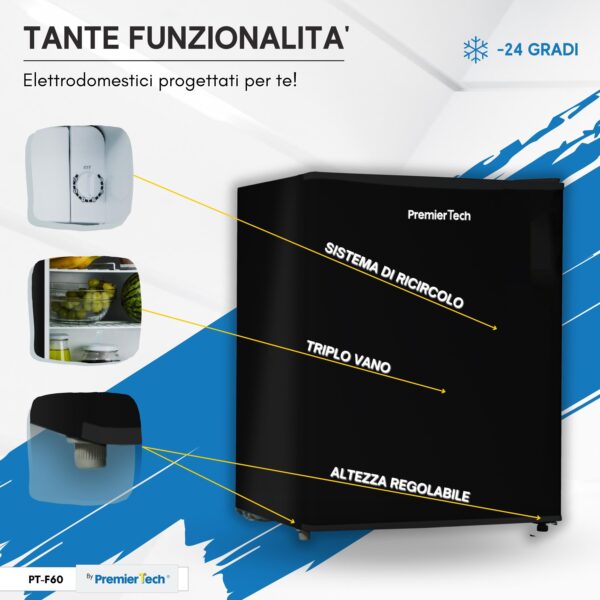 PT-F60B PremierTech Mini Frigo Bar Nero 58 Litri E Frigo Bar Frigo Hotel Frigo Ufficio