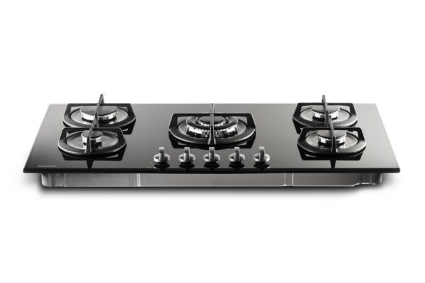 PremierTech PC5G90V Piano Cottura a Gas 5 fuochi 90cm Vetro Nero