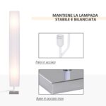 Lampada da Terra Lampada Piantana da Terra Design Moderna Salotto Tessuto 14×14×120cm Bianco