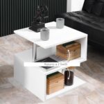 Moderno Tavolino Basso Da Salotto in Legno 50 x 50 x 50cm Bianco