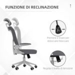 Sedia da Ufficio ad Altezza Regolabile con Supporto Lombare e Braccioli Ribaltabili