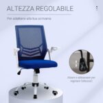 Sedia da Ufficio Ergonomica con Braccioli e Supporto Lombare