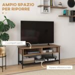 Mobile Porta TV fino 48 Stile Industriale in Legno e Acciaio