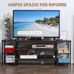 Mobile TV Moderno per TV fino a 60 con 6 Ripiani Aperti