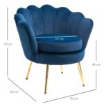 Poltrona Vintage di Design in Velluto Blu