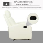 Poltrona Relax Reclinabile 165° con Poggiapiedi Regolabile Ergonomica in pelle PU