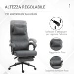 Sedia da Ufficio Ergonomica ad Altezza Regolabile con Braccioli e Poggiapiedi