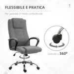 Sedia da Ufficio Presidenziale Ergonomica Basculante e Imbottita con Altezza e Inclinazione Regolabile