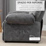 Poltrona Relax Reclinabile Manualmente in Tessuto con Imbottitura Extra