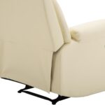 Poltrona Relax Reclinabile Imbottita Ergonomica con Poggiapiedi Pelle PU 80 x 97 x 107cm Crema