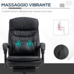 Sedia da Ufficio Massaggiante in Similpelle con Presa USB