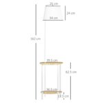 Lampada da Terra Moderna con Tavolino a 2 Livelli per Soggiorno e Camera da Letto