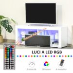 Mobile Porta TV con Luci a LED di 20 Colori e Telecomando per TV fino 55