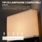 Lampada da Terra Angolare con Ripiani e Paralume in Tessuto