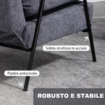 Poltrona Relax Reclinabile con Pouf Poggiapiedi in Velluto a Costine