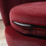 Poltrona Vintage di Design in Velluto Rosso Scuro