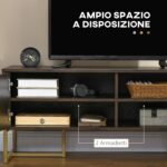 Mobile Porta TV fino a 55 con 2 Armadietti in Legno e Metallo