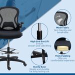 Sedia da Ufficio Ergonomica in Tessuto Traspirante con Altezza Regolabile e Braccioli Ribaltabili